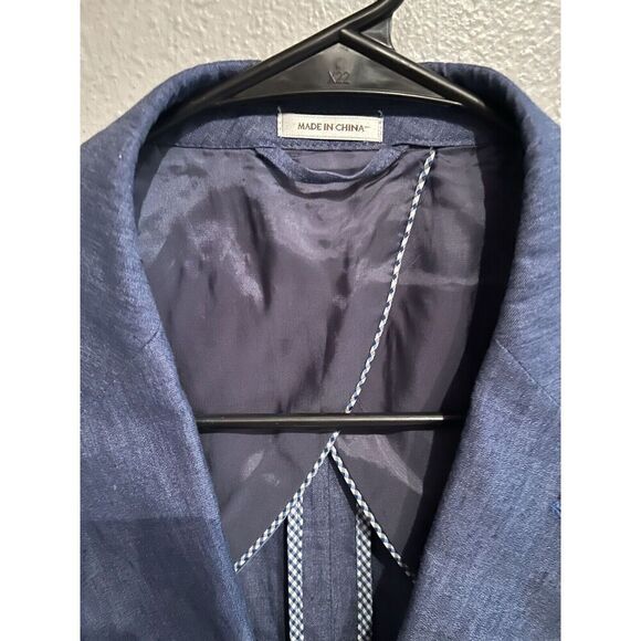 Peter Millar Mens XL Linen Silk Blazer Blue - Picture 3 of 10